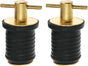 2 Pcs Boat Drain Plug With T Handle - Snap Rubber Plugs With Brass/Stainless Steel Handle - Marine Twist V1258-DP02-WO-256