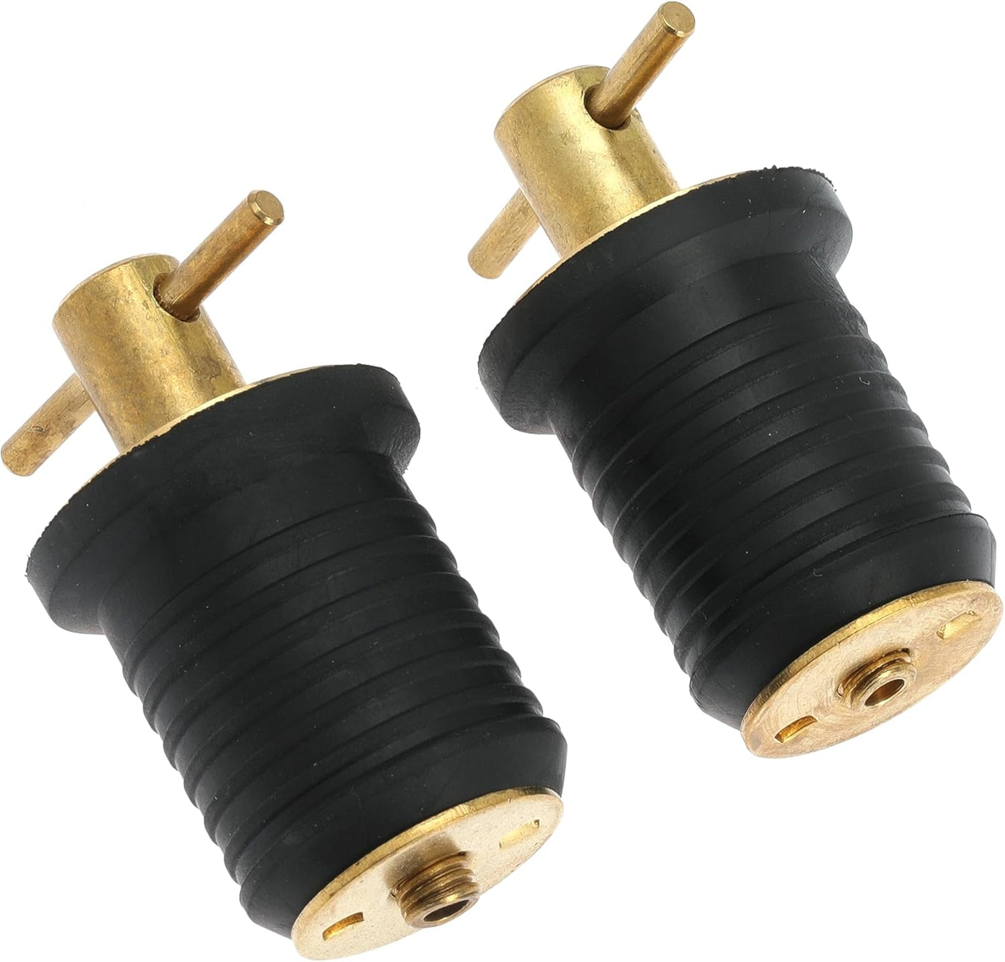 2 Pcs Boat Drain Plug With T Handle - Snap Rubber Plugs With Brass/Stainless Steel Handle - Marine Twist V1258-DP02-WO-256