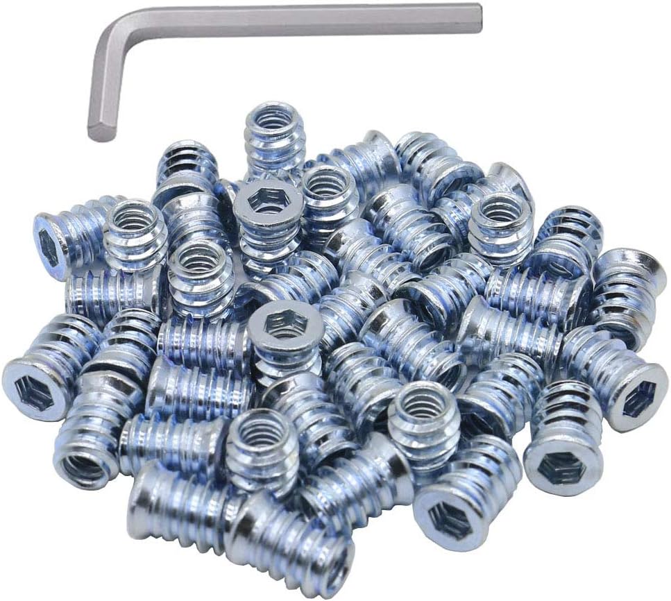 1/4-20 Hex Drive Threaded Inserts for Wood - 40 Pieces V1258-DP02-WO-264