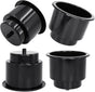 Black Plastic Cup Drink Holder Insert with Drain for Marine Boat RV Camper, 4PCS V1258-DP02-WO-265
