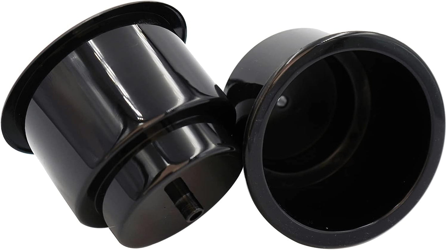 Black Plastic Cup Drink Holder Insert with Drain for Marine Boat RV Camper, 4PCS V1258-DP02-WO-265