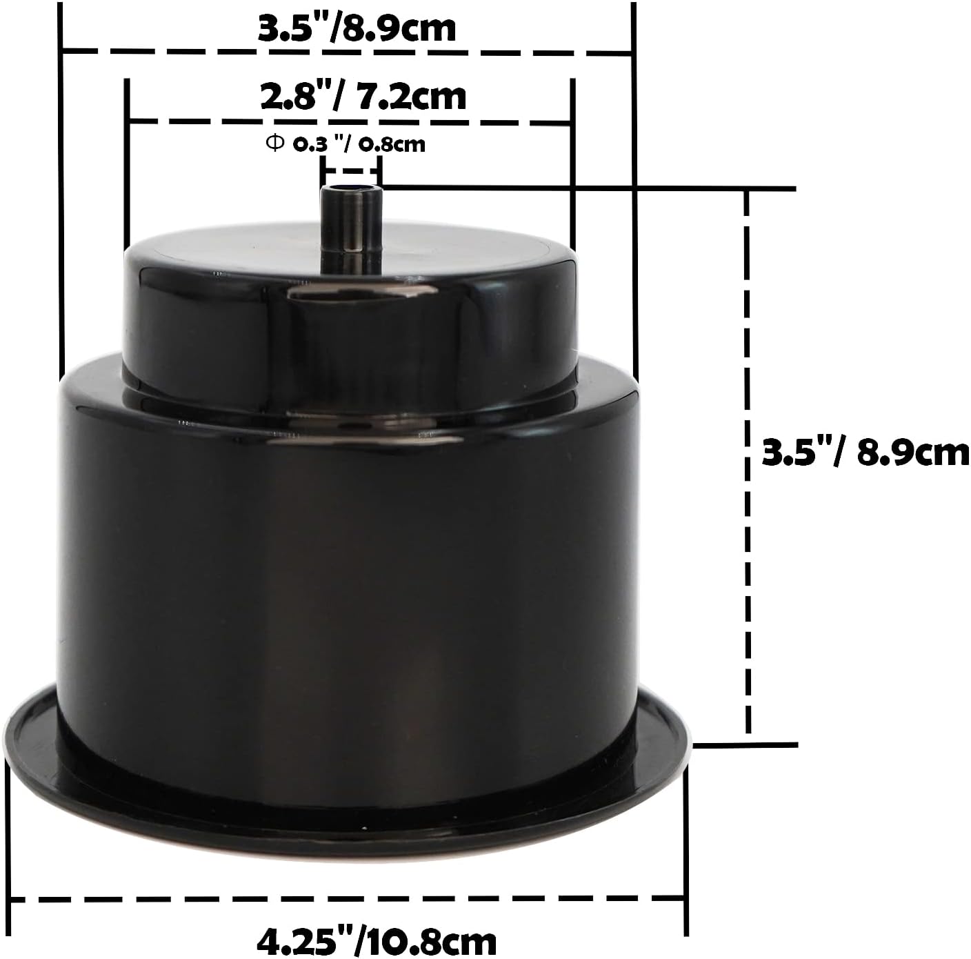 Black Plastic Cup Drink Holder Insert with Drain for Marine Boat RV Camper, 4PCS V1258-DP02-WO-265