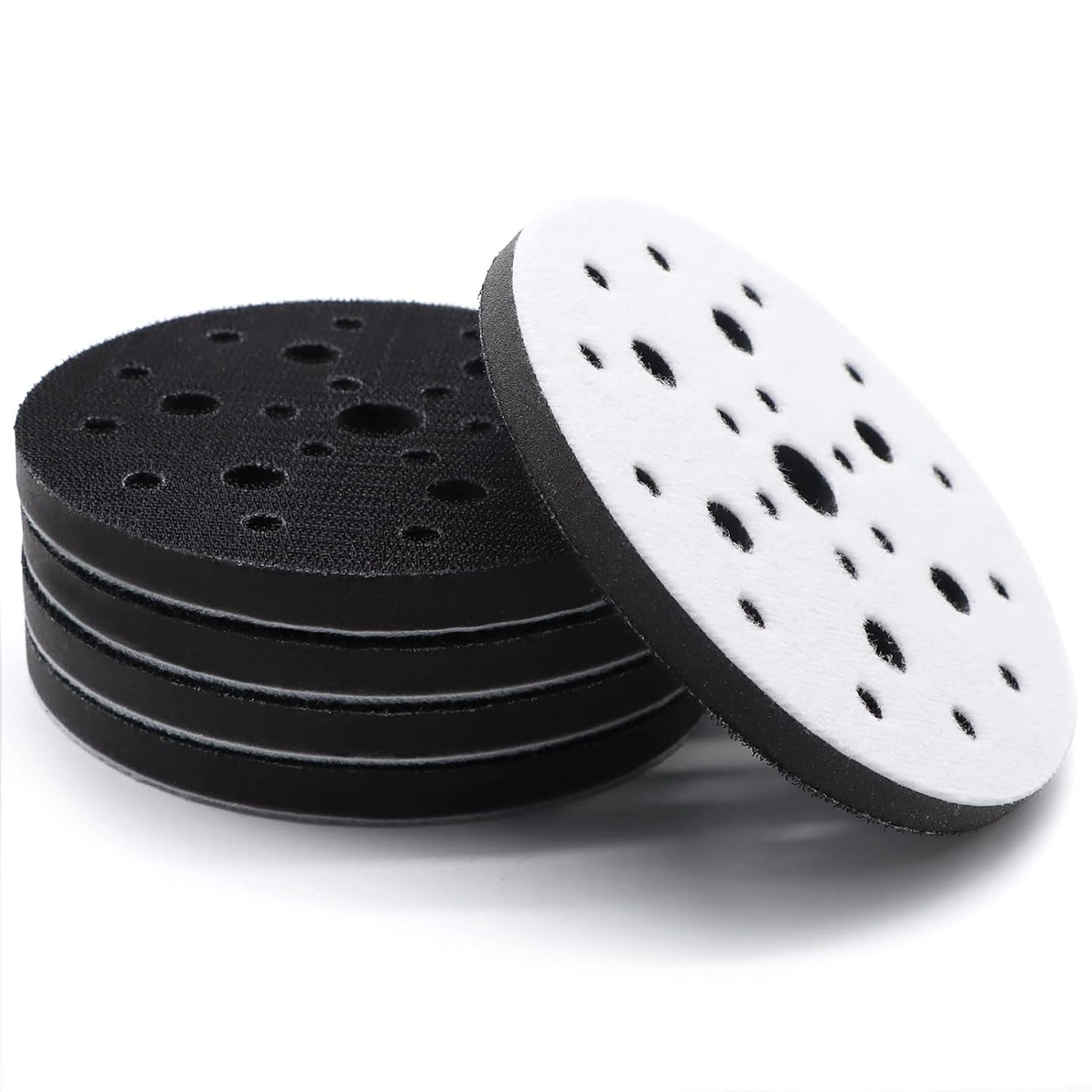 5 Pack Interface Pads, 6 Inch 25 Holes Hook and Loop Soft Density Sponge Cushion Buffer Backing Pad, Foam V1258-DP02-WO-267