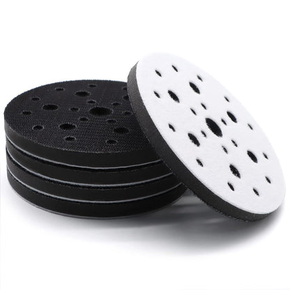 5 Pack Interface Pads, 6 Inch 25 Holes Hook and Loop Soft Density Sponge Cushion Buffer Backing Pad, Foam V1258-DP02-WO-267