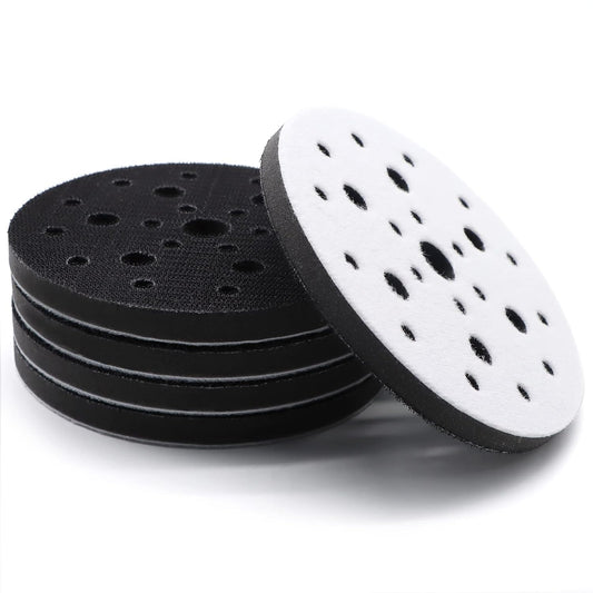 5 Pack Interface Pads, 6 Inch 25 Holes Hook and Loop Soft Density Sponge Cushion Buffer Backing Pad, Foam V1258-DP02-WO-267