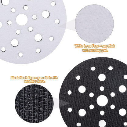 5 Pack Interface Pads, 6 Inch 25 Holes Hook and Loop Soft Density Sponge Cushion Buffer Backing Pad, Foam V1258-DP02-WO-267