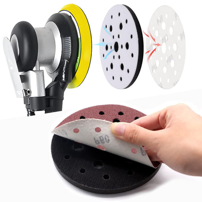 5 Pack Interface Pads, 6 Inch 25 Holes Hook and Loop Soft Density Sponge Cushion Buffer Backing Pad, Foam V1258-DP02-WO-267
