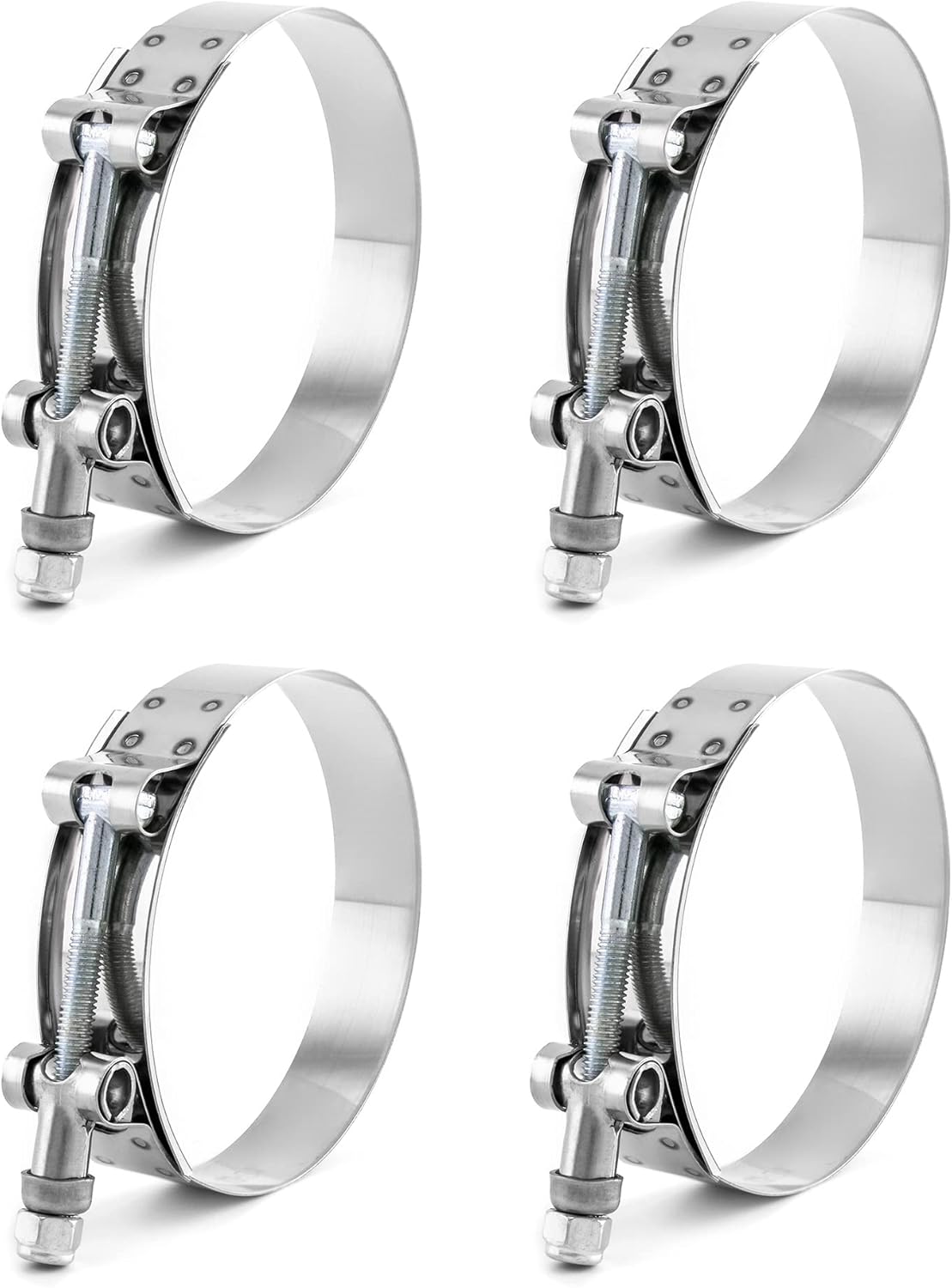 3" T-Bolt Hose Clamp Stainless Steel, Working Range 83mm-91mm for 3" Hose ID, Turbo Intake Intercooler Clamp, V1258-DP02-WO-271