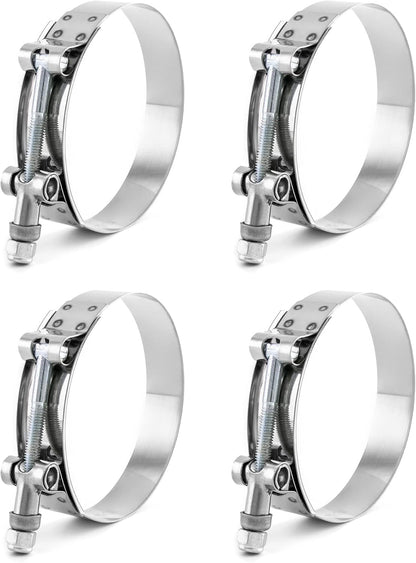 3" T-Bolt Hose Clamp Stainless Steel, Working Range 83mm-91mm for 3" Hose ID, Turbo Intake Intercooler Clamp, V1258-DP02-WO-271