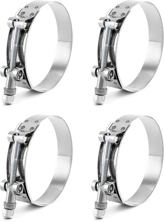 3" T-Bolt Hose Clamp Stainless Steel, Working Range 83mm-91mm for 3" Hose ID, Turbo Intake Intercooler Clamp, V1258-DP02-WO-271
