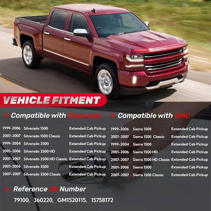 Extended Cab Exterior Door Handle Rear Left Driver Side for 1999 2000 2001 2002 2003 2004 2005 2006 2007 V1258-DP02-WO-275