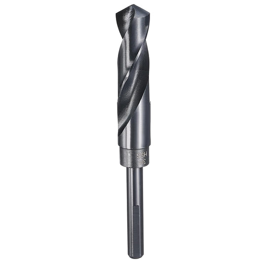 3/4" Drill Bit 3/8" Reduced Shank 3-Flat 4241 High Speed Steel Nitriding Black 118 degrees for Soft Materials V1258-DP02-WO-279