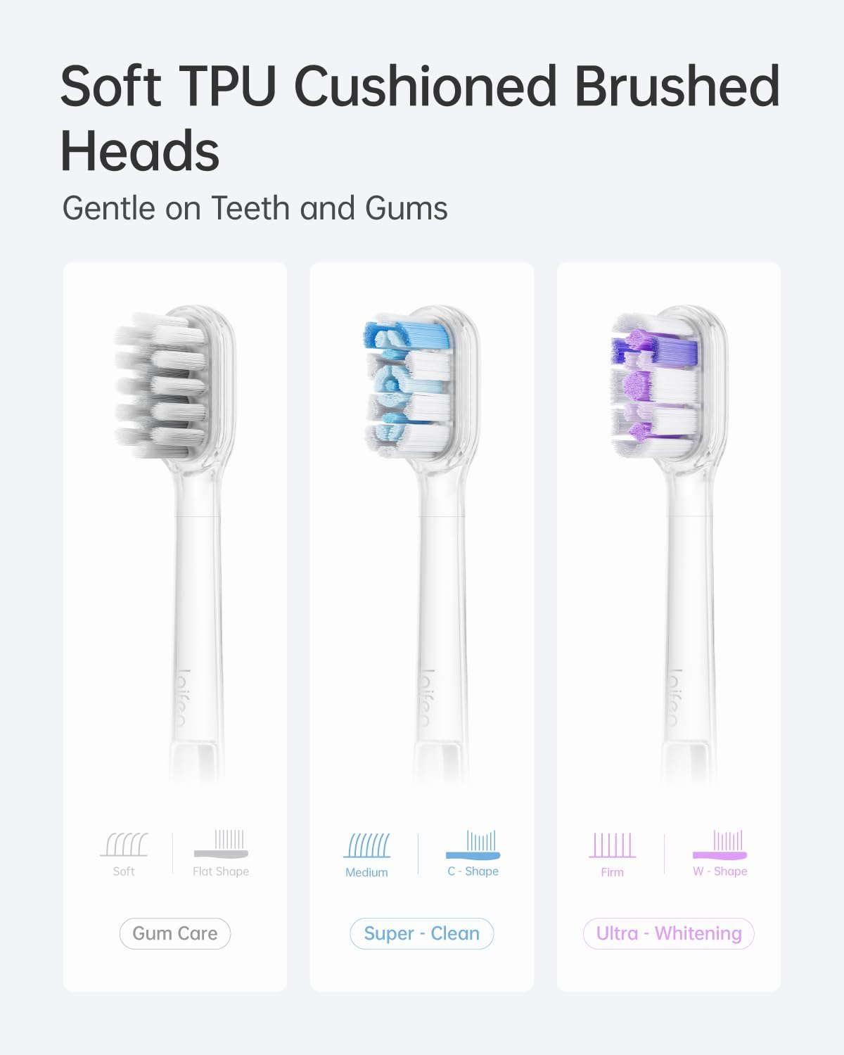Cushioned Toothbrush Heads 6 Pack, New 2025 Version Replacement Heads Compatible with Wave/Wave Special V1258-DP02-WO-28