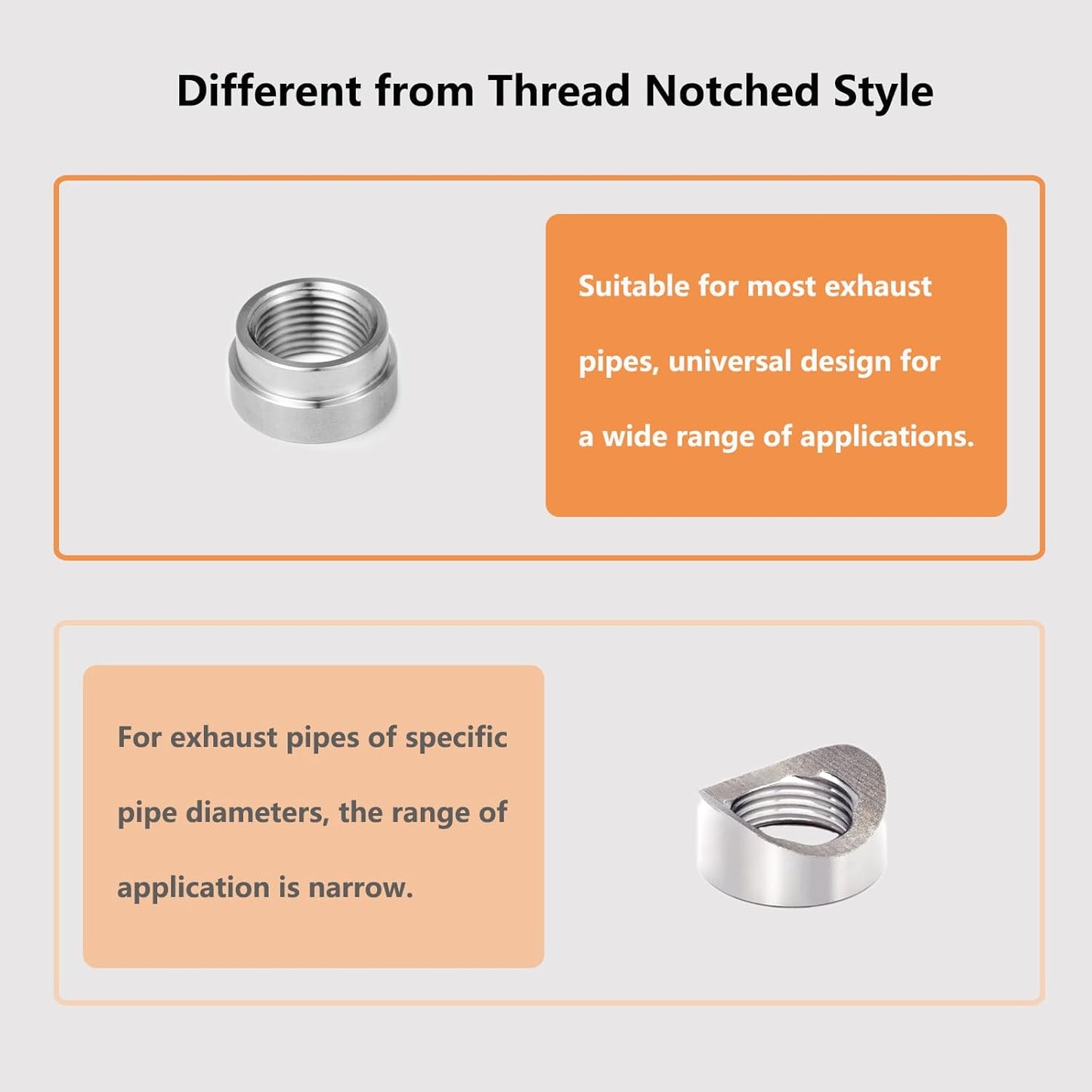 4 Pcs O2 Sensor Bung, 304 Stainless Steel M18x1.5 O2 Bung Weld in, Oxygen Sensor Bung Stepped Style V1258-DP02-WO-294