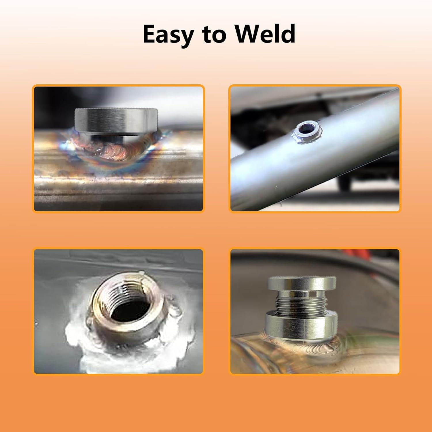 4 Pcs O2 Sensor Bung, 304 Stainless Steel M18x1.5 O2 Bung Weld in, Oxygen Sensor Bung Stepped Style V1258-DP02-WO-294