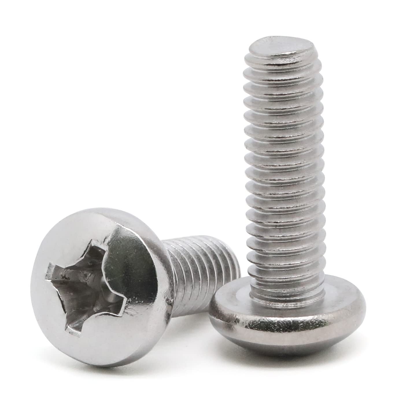 8-32 x 1/2" (1/4" to 3" Available) Pan Head Machine Screws, Full Thread, 304 Stainless Steel 18-8, Pack of 100 V1258-DP02-WO-304