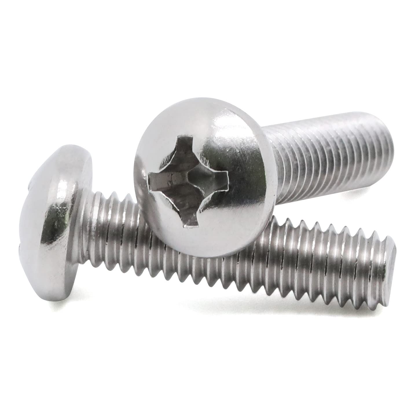 8-32 x 1/2" (1/4" to 3" Available) Pan Head Machine Screws, Full Thread, 304 Stainless Steel 18-8, Pack of 100 V1258-DP02-WO-304