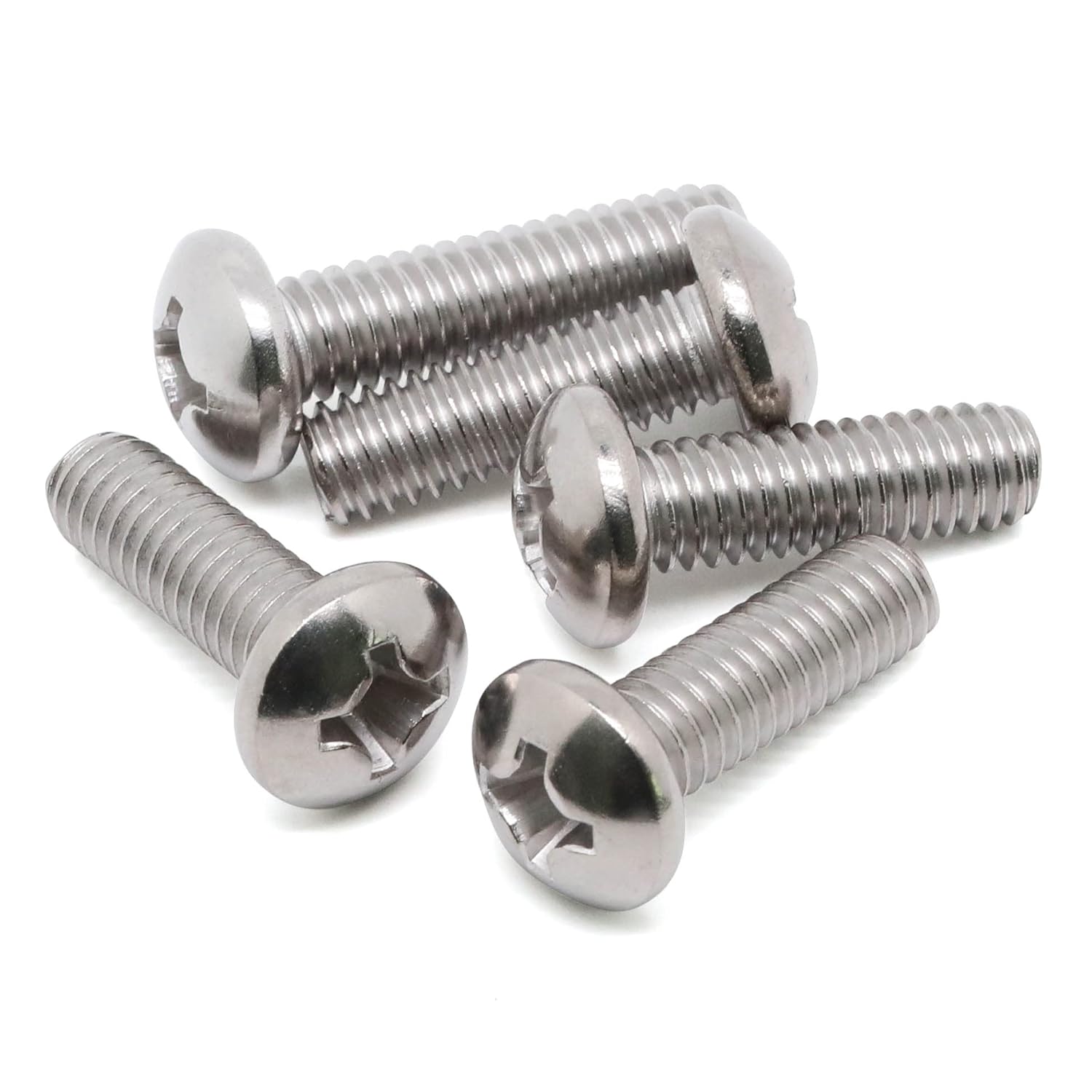 8-32 x 1/2" (1/4" to 3" Available) Pan Head Machine Screws, Full Thread, 304 Stainless Steel 18-8, Pack of 100 V1258-DP02-WO-304