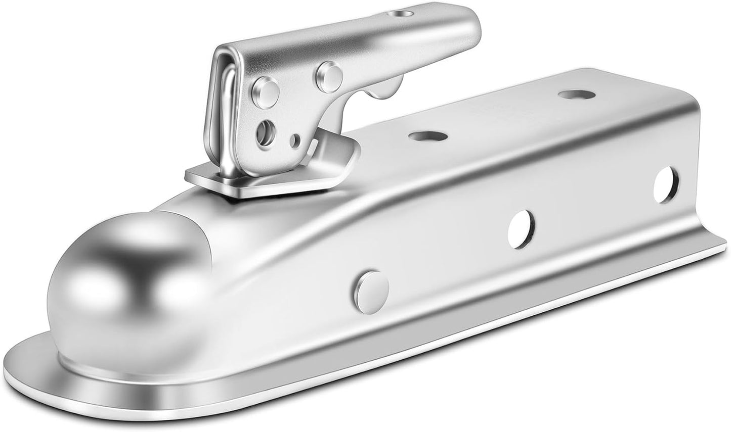 Straight Trailer Tongue Coupler for 2" Ball, 2" Channel Width Trailer Coupler 3,500LBS V1258-DP02-WO-309