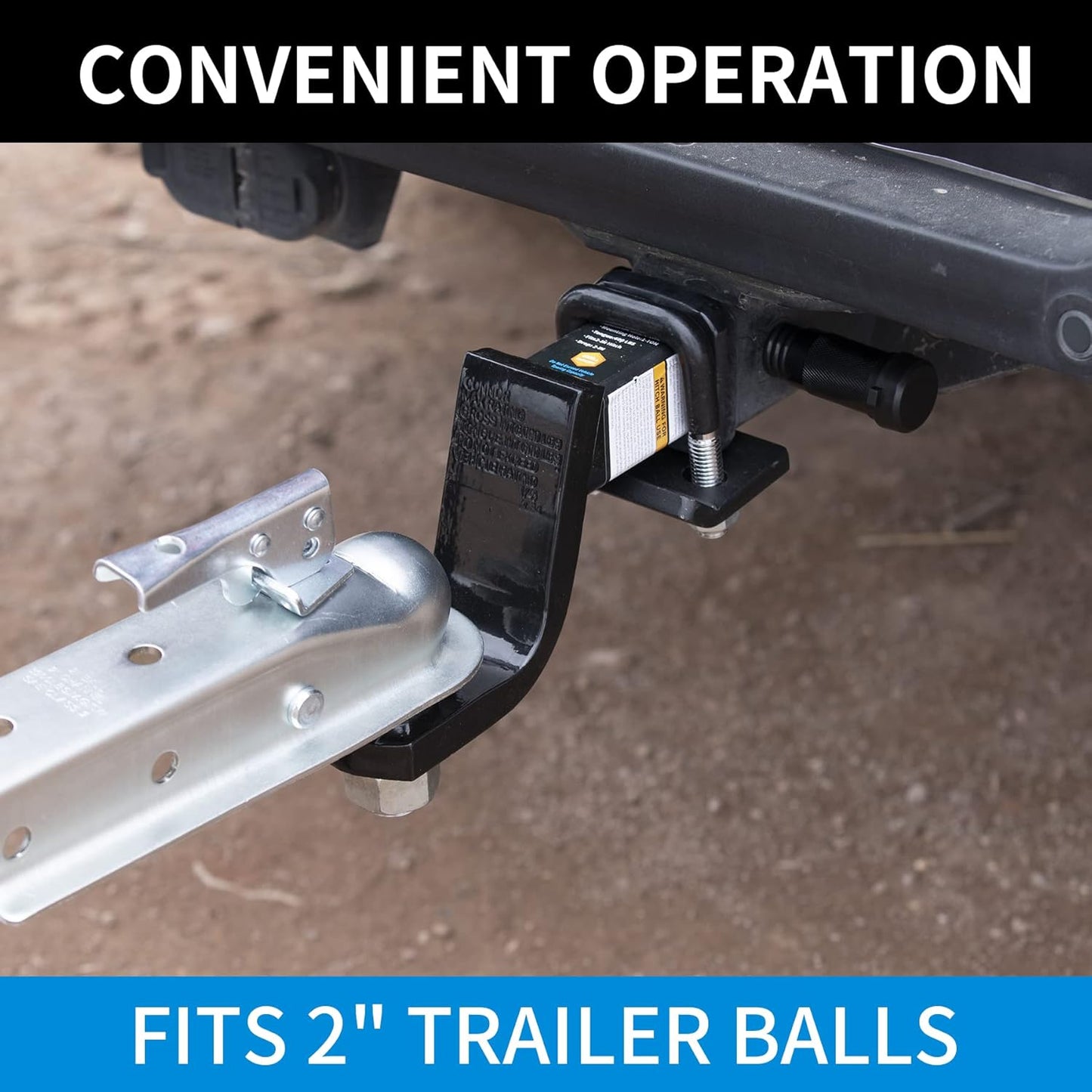 Straight Trailer Tongue Coupler for 2" Ball, 2" Channel Width Trailer Coupler 3,500LBS V1258-DP02-WO-309