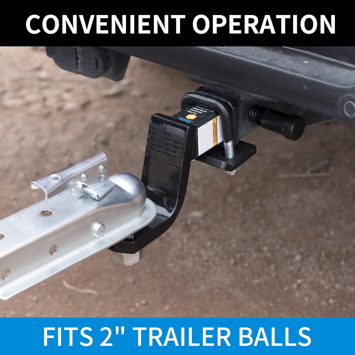 Straight Trailer Tongue Coupler for 2" Ball, 2" Channel Width Trailer Coupler 3,500LBS V1258-DP02-WO-309