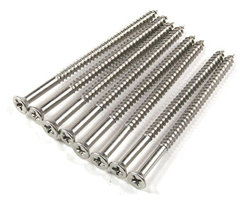 Satin Nickel Wood Screws, Heavy-Duty Screws for Doors, Cabinets, Furniture & DIY Projects (9 x 3 Inch - 24 V1258-DP02-WO-311