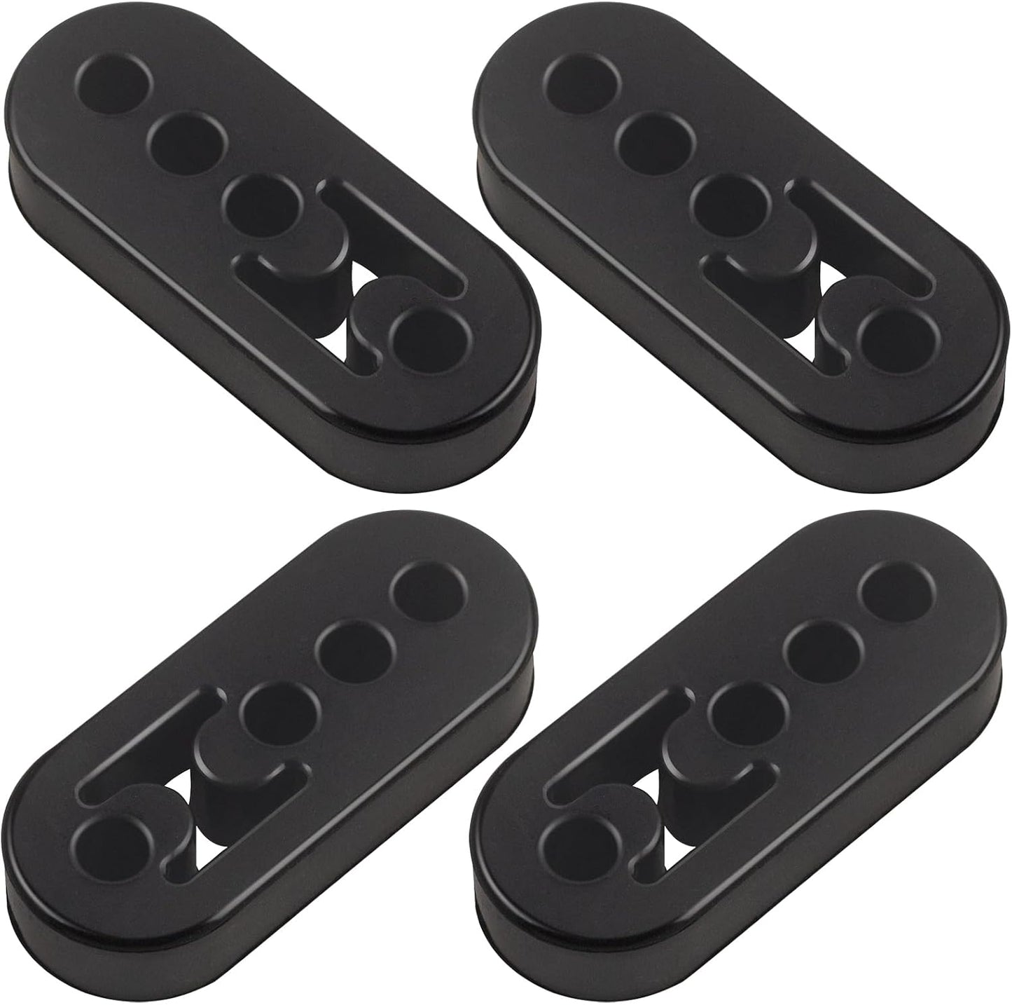 Rubber Exhaust Hanger 4 Pack, 4 Holes Adjustable Muffler Hanger, Universal Muffler Exhaust System, Insulator V1258-DP02-WO-314