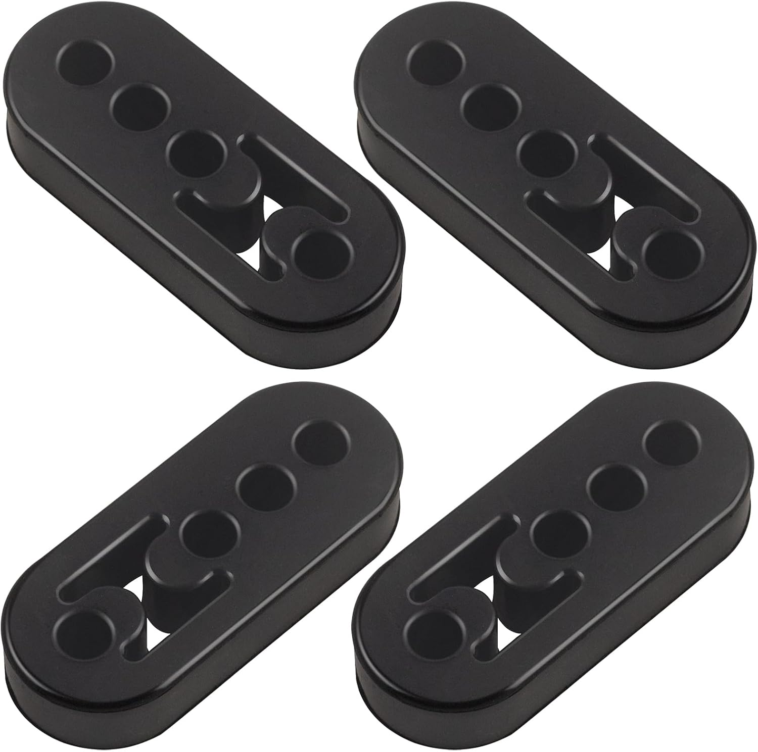 Rubber Exhaust Hanger 4 Pack, 4 Holes Adjustable Muffler Hanger, Universal Muffler Exhaust System, Insulator V1258-DP02-WO-314