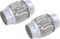 2PCS Exhaust Flex Pipe Stainless Steel Double Braid 1.75" x 4" w/Ends 4" Long V1258-DP02-WO-317