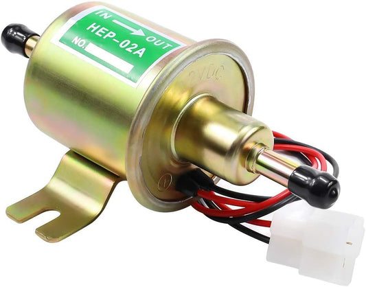 Electric Fuel Pump 12V Universal Low Pressure 12 Volt Transfer Inline Fuel Pump for Lawn Mower Carburetor Gas V1258-DP02-WO-335
