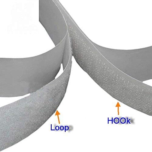 16 Feet Length 0.75 Inches Width Hook and Loop with Strong Self Adhesive Interlocking Strip, Mounting Tape V1258-DP02-WO-343