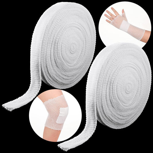 2 Rolls Tubular Bandage Elastic Net Wound Dressing Stretch Dressing Retainer Tubular Elastic Gauze Bandage V1258-DP02-WO-345