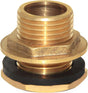 1" Male And No Female Inside Soild Brass Water Tank Connector Bulkhead Tank Fitting With Rubber Ring V1258-DP02-WO-355