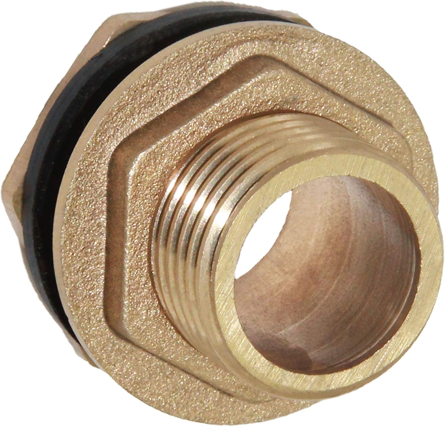 1" Male And No Female Inside Soild Brass Water Tank Connector Bulkhead Tank Fitting With Rubber Ring V1258-DP02-WO-355