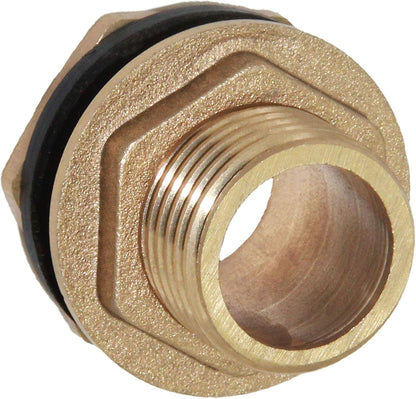1" Male And No Female Inside Soild Brass Water Tank Connector Bulkhead Tank Fitting With Rubber Ring V1258-DP02-WO-355
