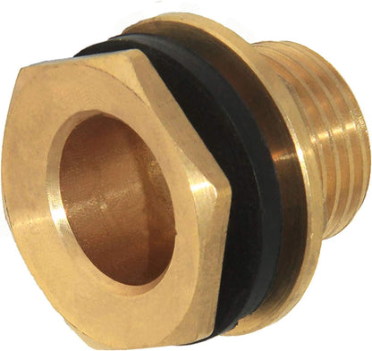 1" Male And No Female Inside Soild Brass Water Tank Connector Bulkhead Tank Fitting With Rubber Ring V1258-DP02-WO-355