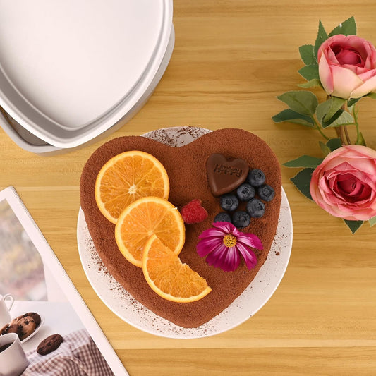 8 Inch Heart Cake Pan, Set of 2 Heart Shaped Cake Pans with 60 Pieces Parchment Paper, Non-stick Cake Baking V1258-DP02-WO-36