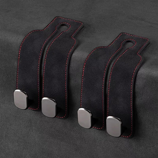 2 Pack Car Hooks for Headrest, Headrest Hooks Car Purse Hook Car Seat Back Storage Hook Premium Leather Car V1258-DP02-WO-373