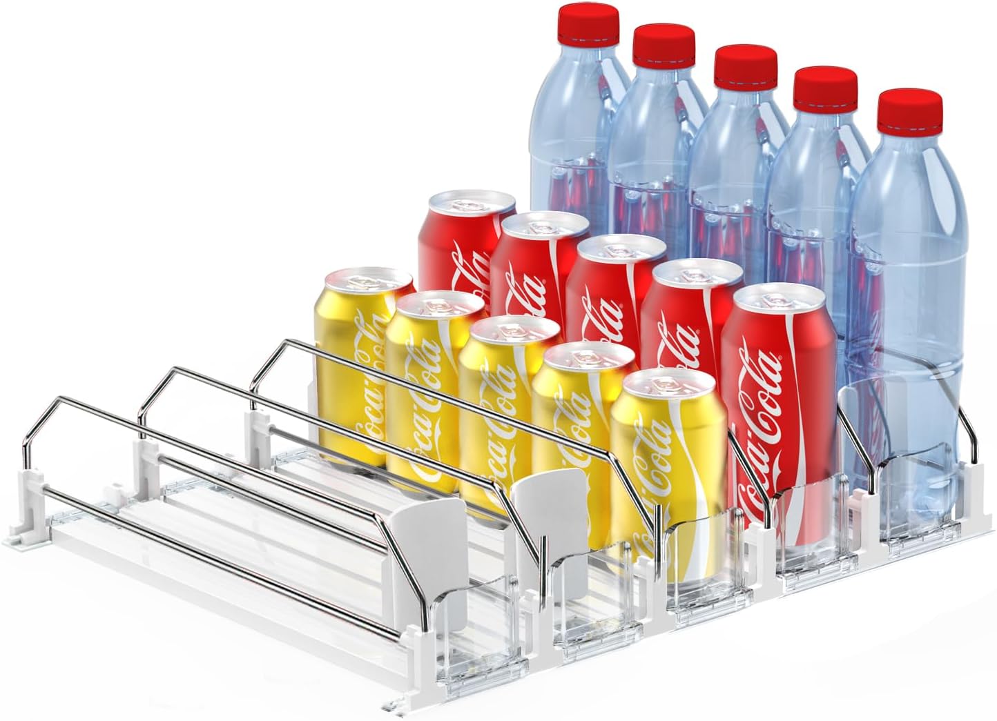 Drink Dispenser for Fridge,Automatic Pusher Glide Soda Can Dispenser for Refrigerator and Adjustable Width - V1258-DP02-WO-38
