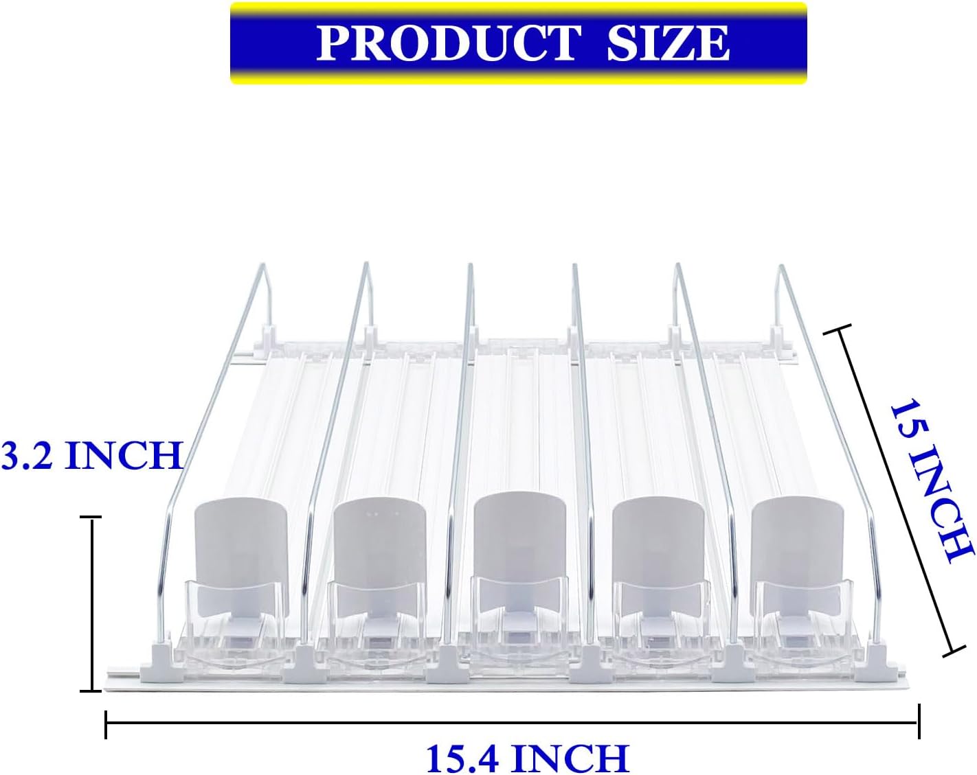 Drink Dispenser for Fridge,Automatic Pusher Glide Soda Can Dispenser for Refrigerator and Adjustable Width - V1258-DP02-WO-38