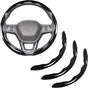 Carbon Fiber Steering Wheel Covers 3 Piece Clip on Steering Wheel Cover (Black) V1258-DP02-WO-385