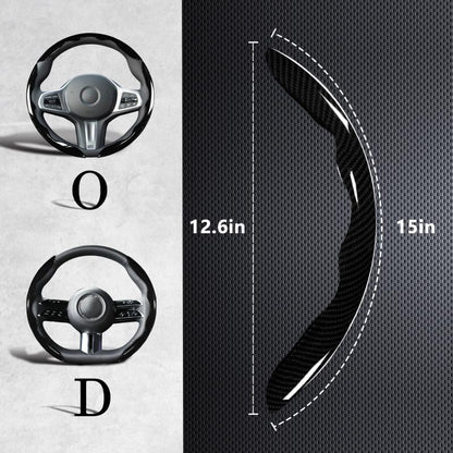 Carbon Fiber Steering Wheel Covers 3 Piece Clip on Steering Wheel Cover (Black) V1258-DP02-WO-385