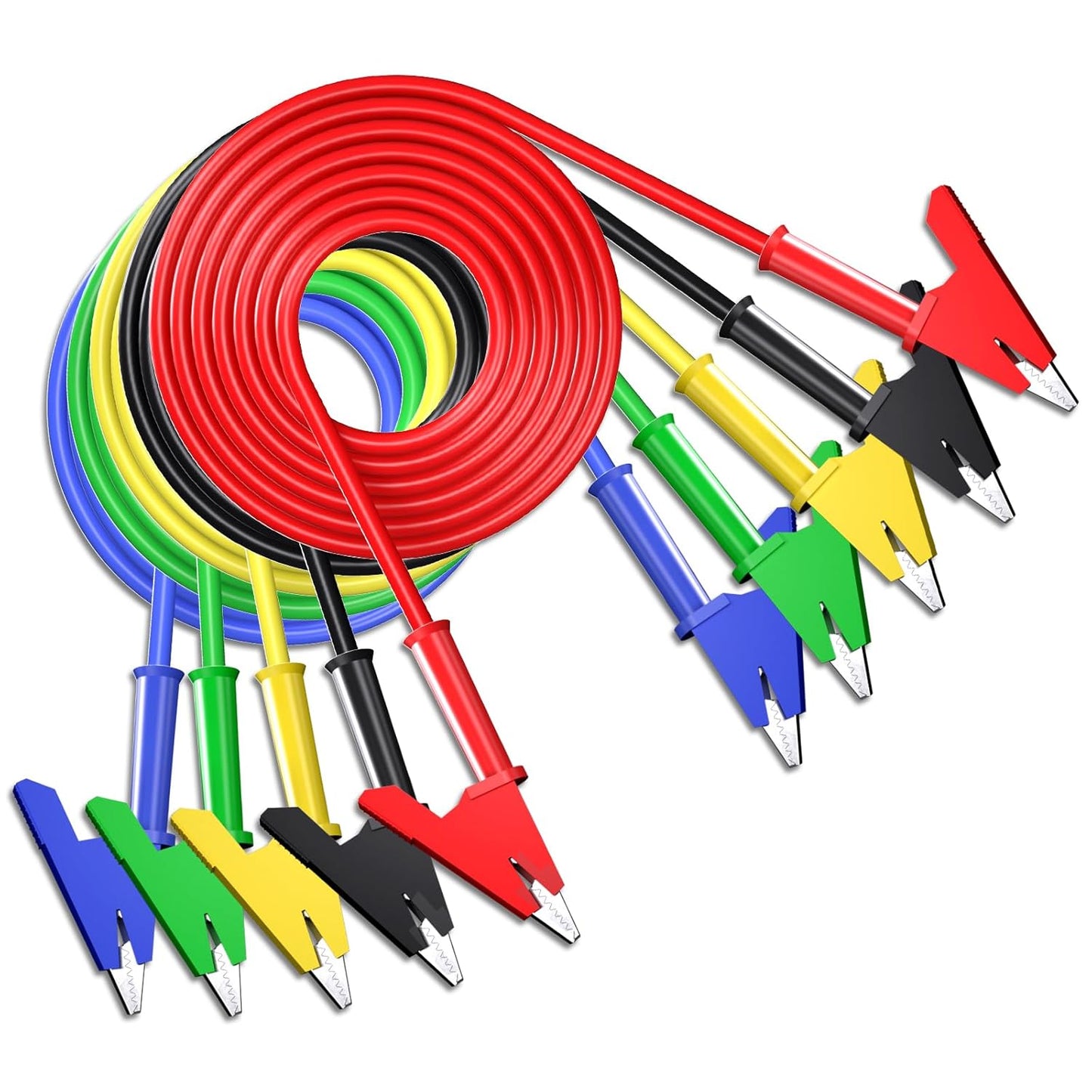 5PCS Alligator Clips Test Leads Dual Ended Crocodile Wire Cable with Insulators Clips Test Flexible Copper V1258-DP02-WO-397