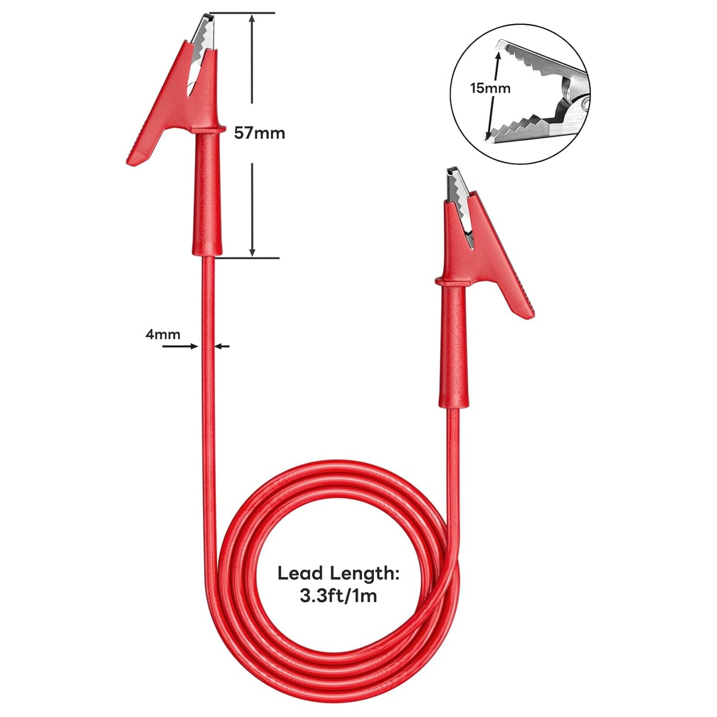 5PCS Alligator Clips Test Leads Dual Ended Crocodile Wire Cable with Insulators Clips Test Flexible Copper V1258-DP02-WO-397