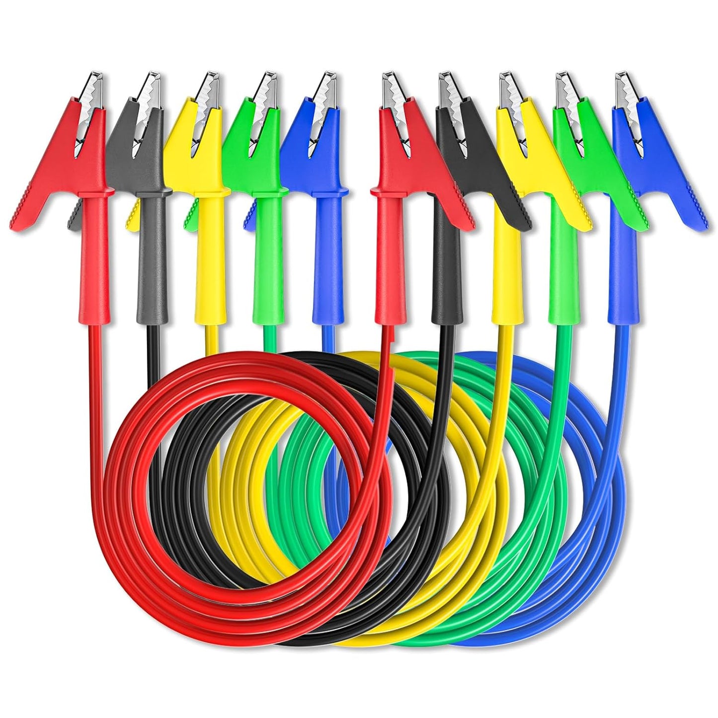 5PCS Alligator Clips Test Leads Dual Ended Crocodile Wire Cable with Insulators Clips Test Flexible Copper V1258-DP02-WO-398