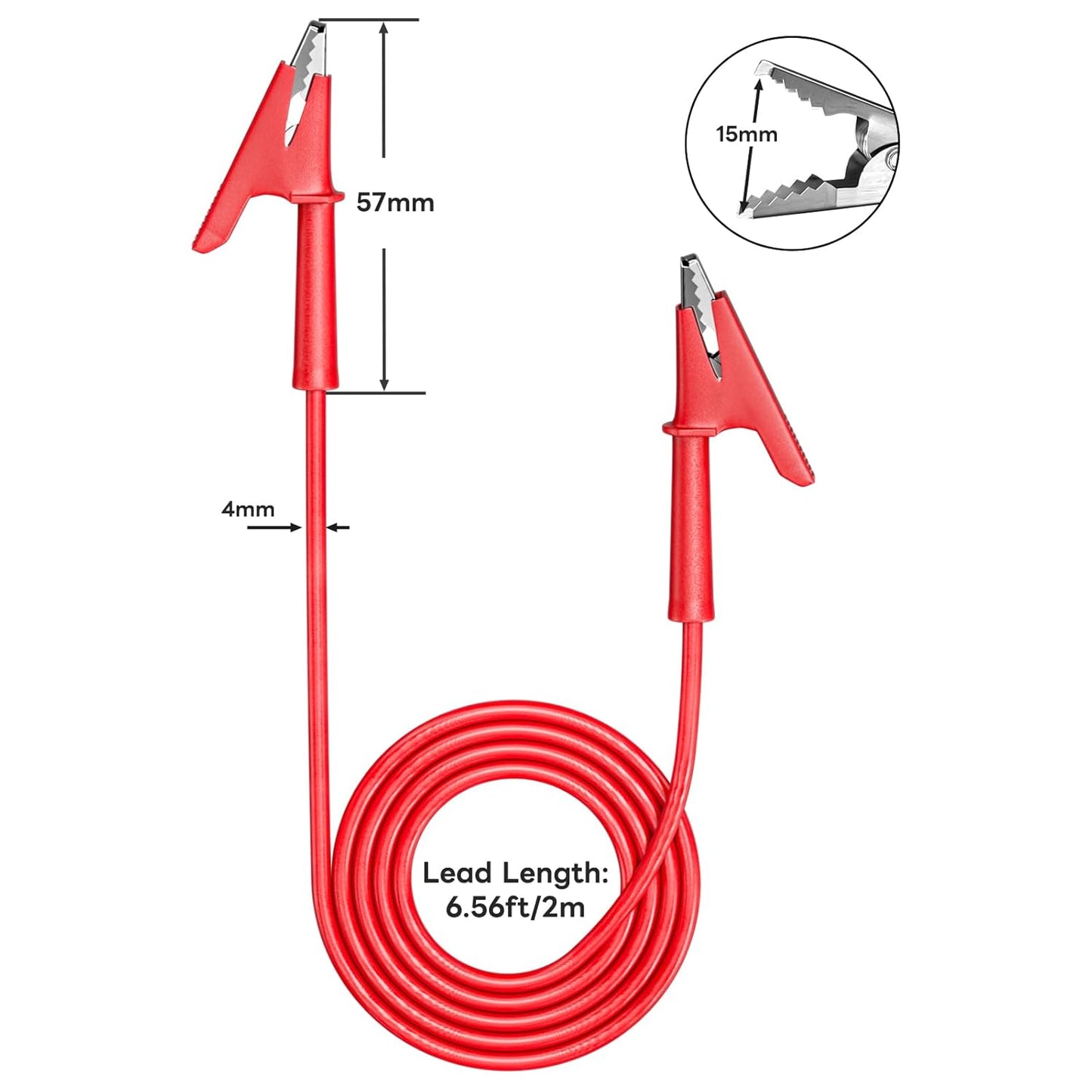 5PCS Alligator Clips Test Leads Dual Ended Crocodile Wire Cable with Insulators Clips Test Flexible Copper V1258-DP02-WO-398