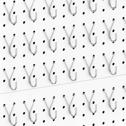 80 Pack Pegboard Hooks J-Hook - 1 Inch Silver J Hooks for Pegboard - Heavy Duty Peg Board Hooks for Hanging V1258-DP02-WO-399