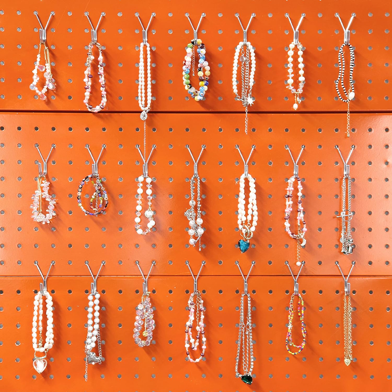 80 Pack Pegboard Hooks J-Hook - 1 Inch Silver J Hooks for Pegboard - Heavy Duty Peg Board Hooks for Hanging V1258-DP02-WO-399