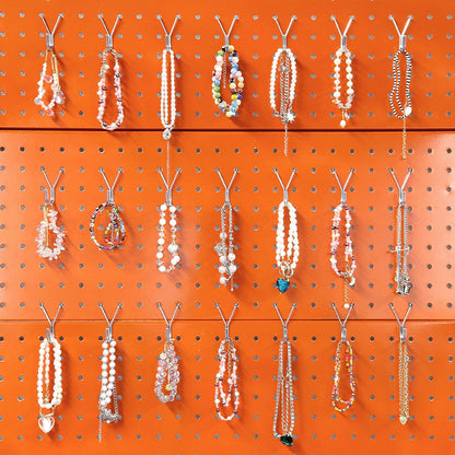 80 Pack Pegboard Hooks J-Hook - 1 Inch Silver J Hooks for Pegboard - Heavy Duty Peg Board Hooks for Hanging V1258-DP02-WO-399