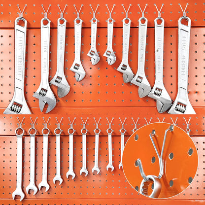 80 Pack Pegboard Hooks J-Hook - 1 Inch Silver J Hooks for Pegboard - Heavy Duty Peg Board Hooks for Hanging V1258-DP02-WO-399